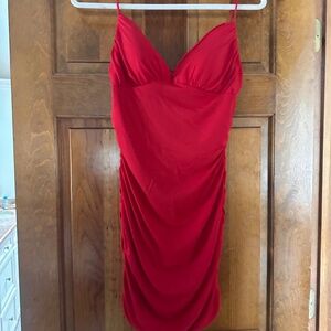 Red mini dress